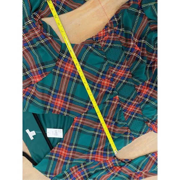 Cato NWT Smocked Waist Plaid Green Red Holiday Dress, Size XL, MSRP $69 - Picture 12 of 13
